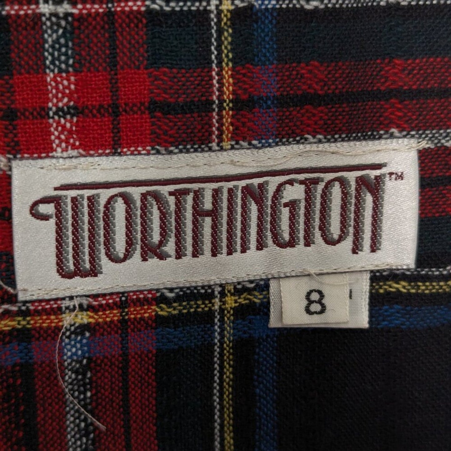 Worthington Vintage 70's Red Plaid Long Sleeve Blazer Pockets Single Button 8