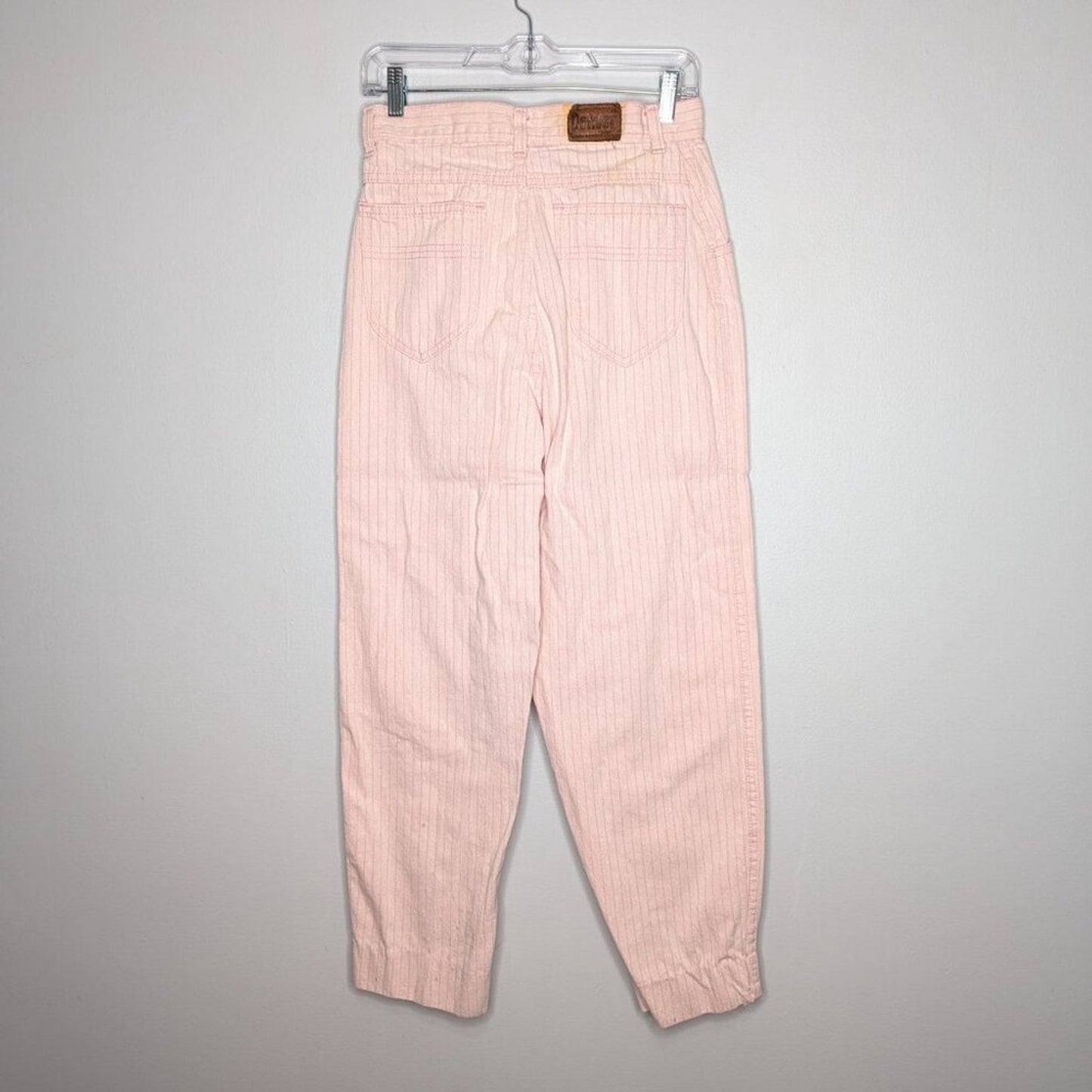 Vintage Denver 80's Pink Pin Stripe Jeans Pleated Front High Waist Cotton Size 6