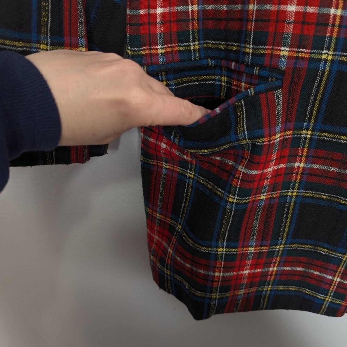 Worthington Vintage 70's Red Plaid Long Sleeve Blazer Pockets Single Button 8