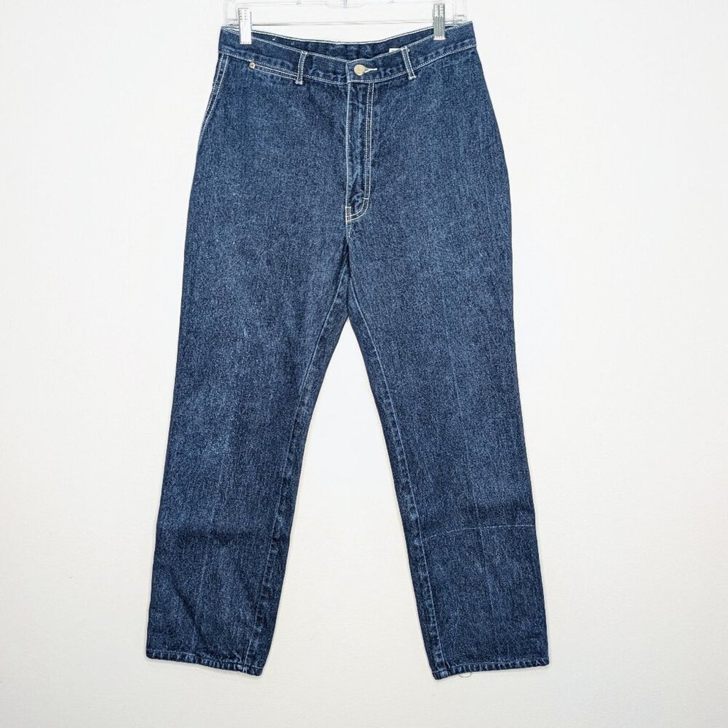 Vintage Gitano 70's High Waist Jeans White Contrast Stitching Straight Leg