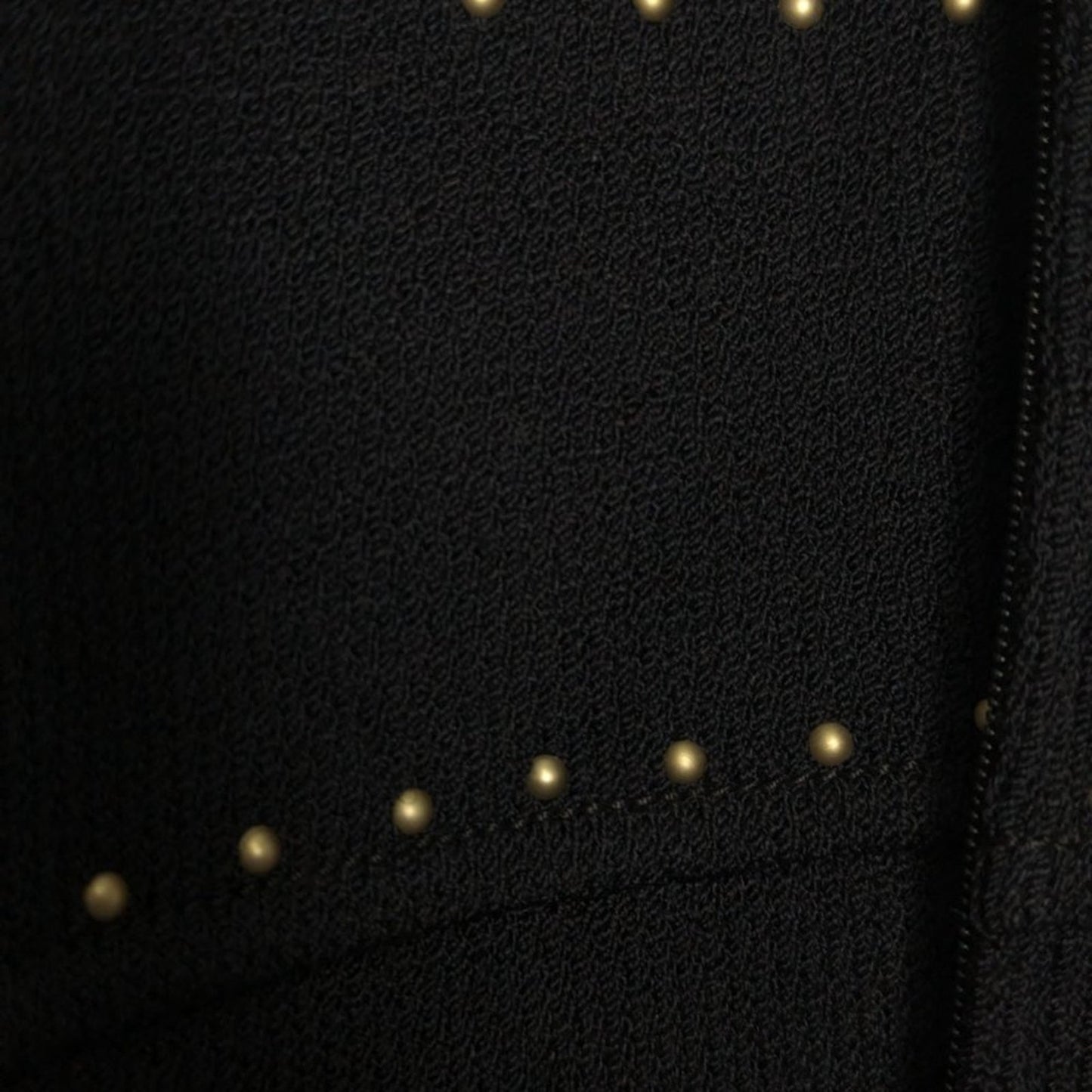 St. John Collection Vintage Black Full Zip Long Sleeve Jacket Gold Studded 2