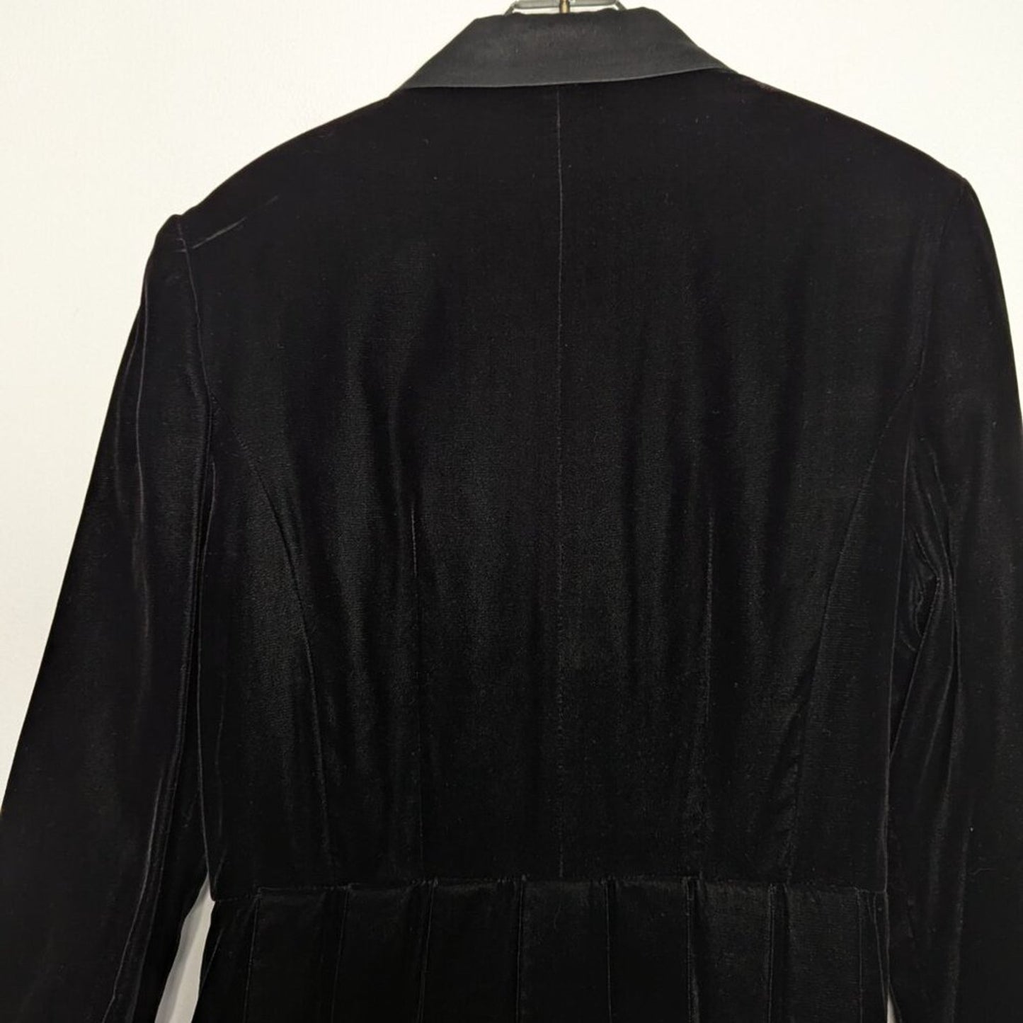 Be Art By Esquire Vintage 90's Black Velvet Wednesday Adams Style Dress Collared