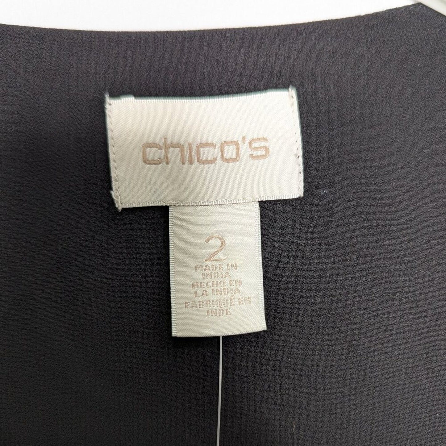 Chico's Black Long Sleeve Beaded Bomber Jacket Full Zip Round Neck NWT