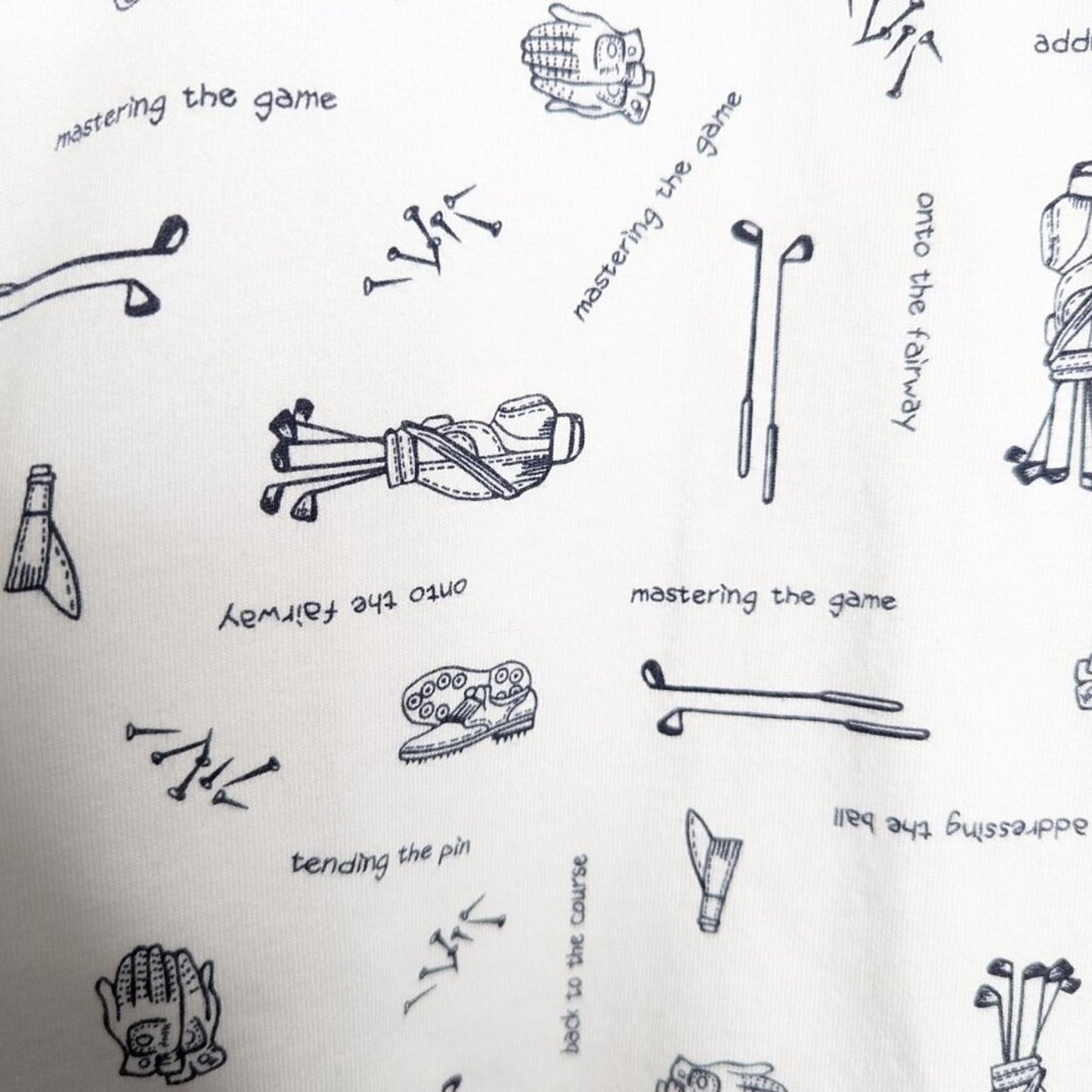 Vintage Liz Claiborne White Golf Print Short Sleeve Polo Shirt Collared Preppy