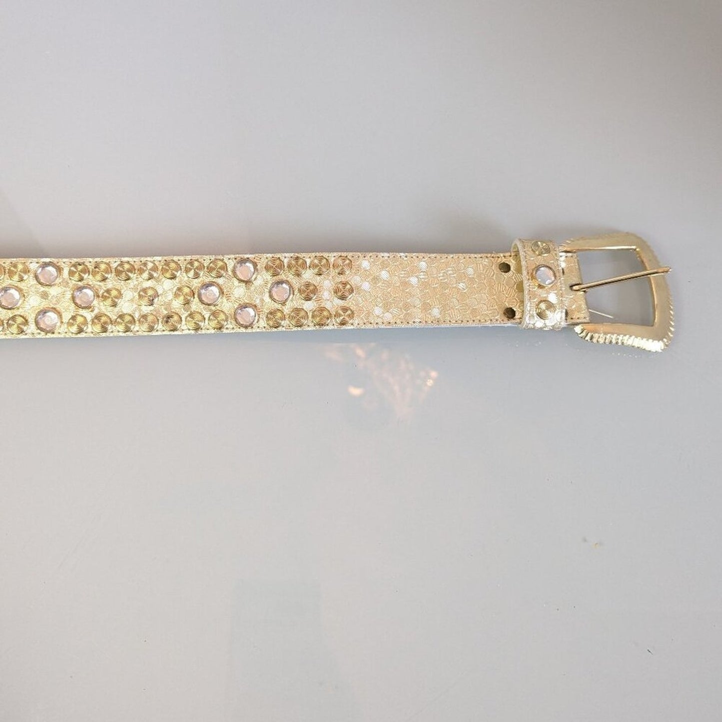 The Icing Vintage 90's Gold Studded Belt Metallic Polka Dot Rhinestones Size M