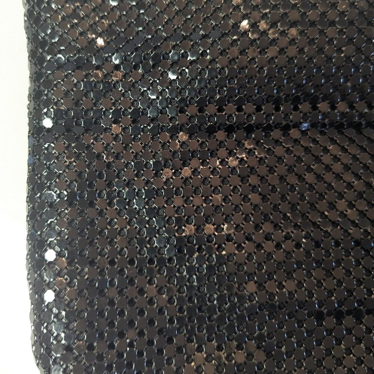 Whiting and Davis Vintage Black Metal Mesh Crossbody Bag Zip Close 80's