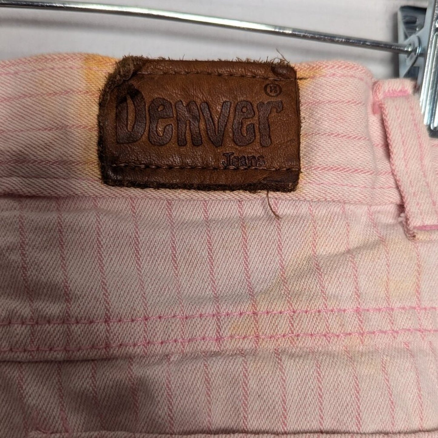 Vintage Denver 80's Pink Pin Stripe Jeans Pleated Front High Waist Cotton Size 6