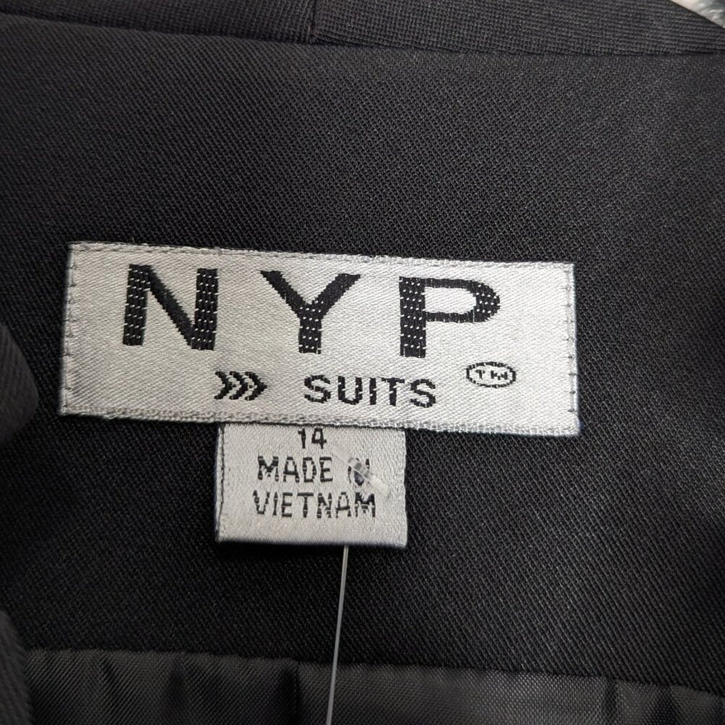 Vintage Black Tailored Fit Long Sleeve Chic Blazer Embroidered Button Up NWT 14