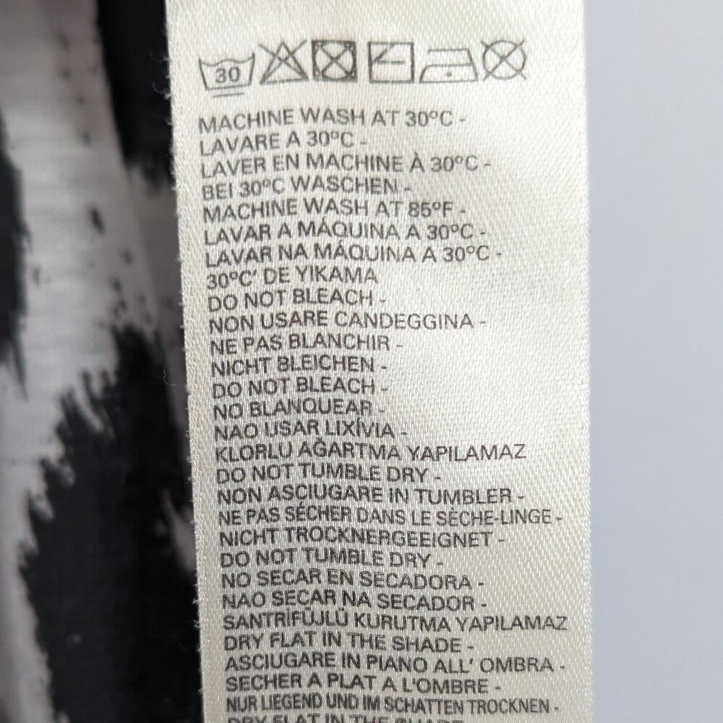 Diesel Black White Leopard Print Short Sleeve Linen Blend T- Shirt Short Sleeve