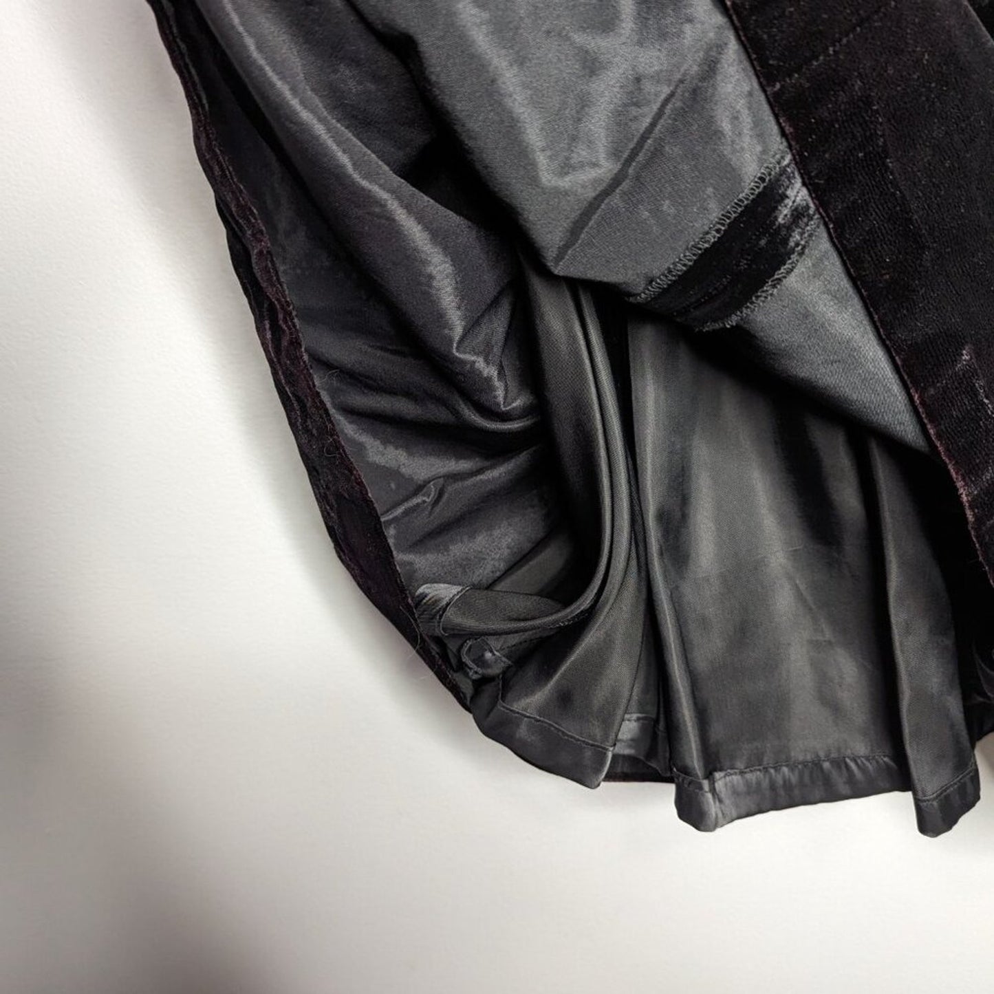 Be Art By Esquire Vintage 90's Black Velvet Wednesday Adams Style Dress Collared