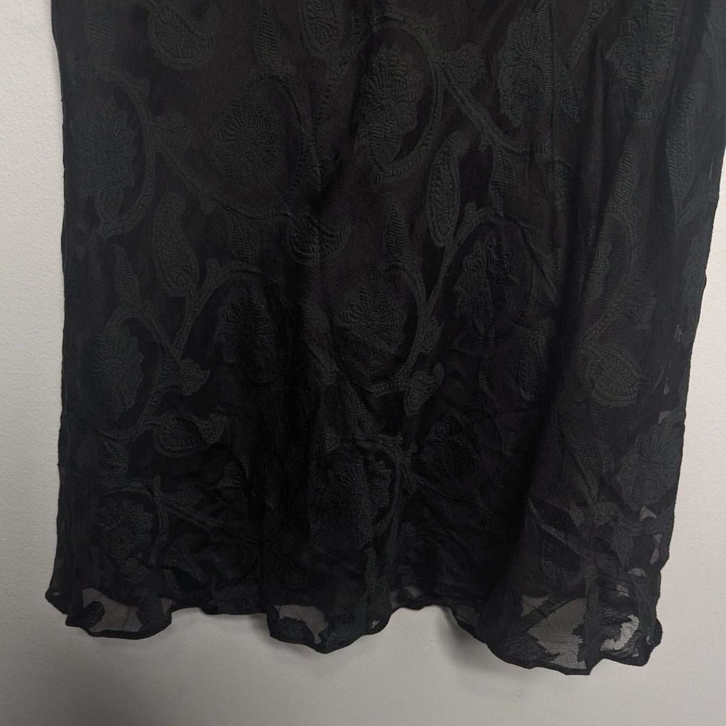 DKNY Vintage Black Paisley Mini Dress Silk Blend Sleeveless Scoop Neck Size 4
