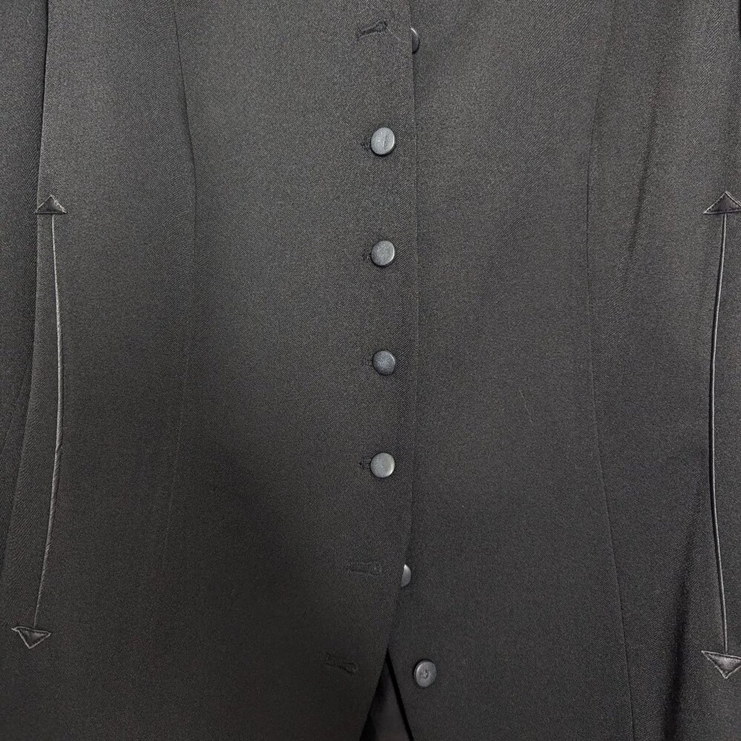 Vintage Black Tailored Fit Long Sleeve Chic Blazer Embroidered Button Up NWT 14