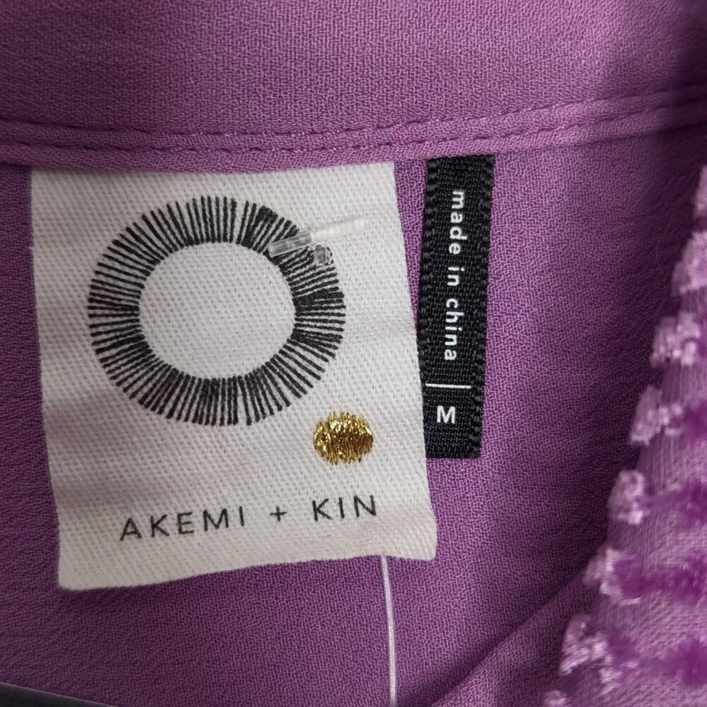 Anthropologie Akemi Kin Orchid Purple Velvet Striped Tunic Duster Long Sleeve M