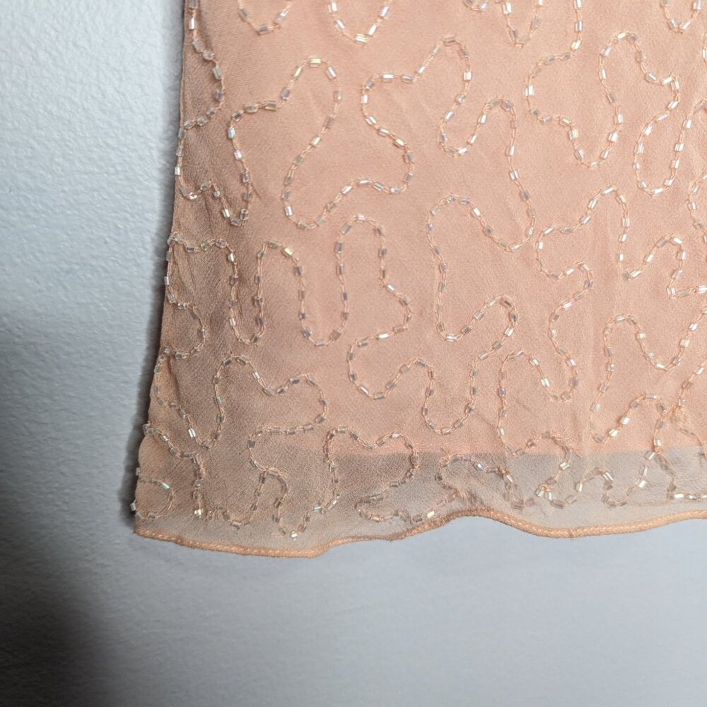 Adrianna Papell Studio Pink Short Sleeve Beaded Sequin V-Neck Evening Top 12