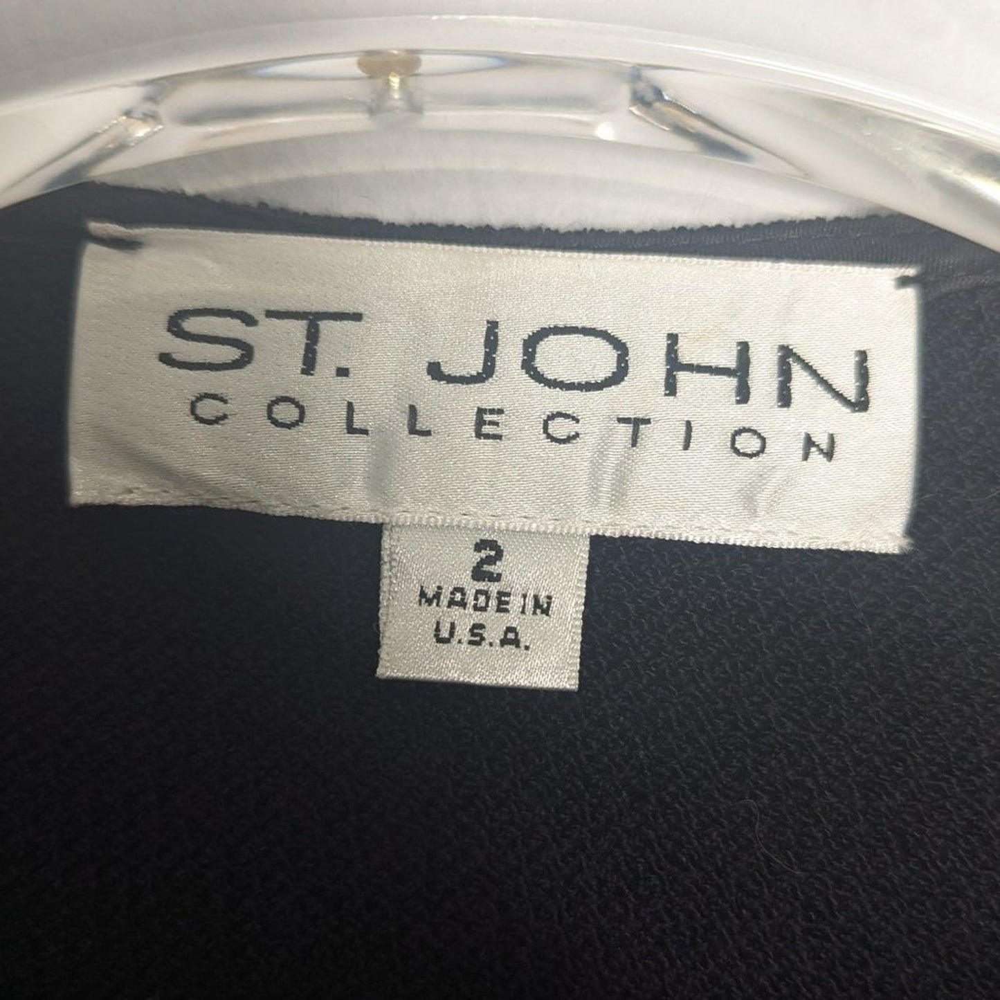 St. John Collection Vintage Black Full Zip Long Sleeve Jacket Gold Studded 2