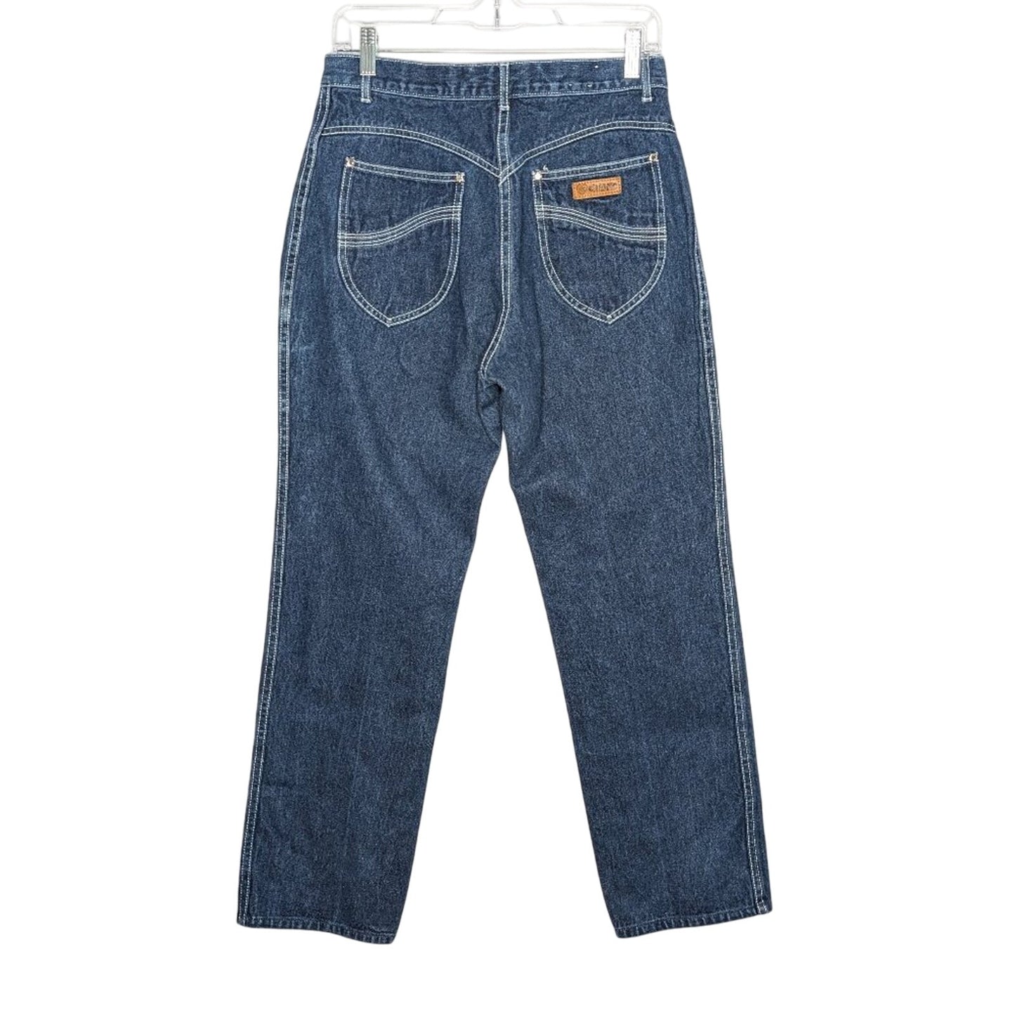 Vintage Gitano 70's High Waist Jeans White Contrast Stitching Straight Leg
