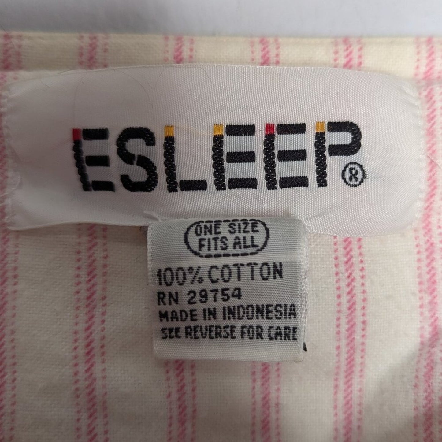 Esleep 90's Vintage Pink Baseball Jersey Flannel Sleep Shirt Graphic Print OS