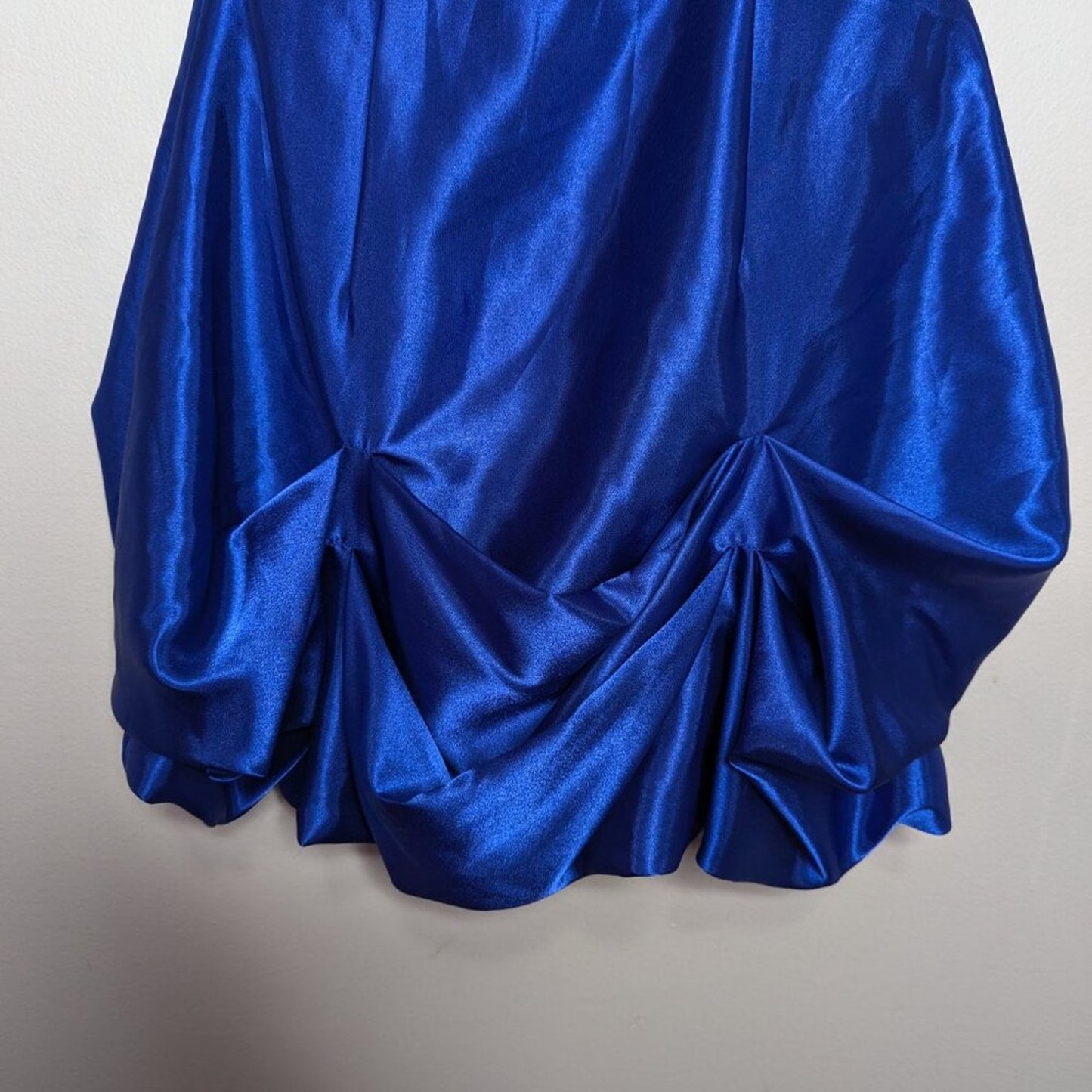 Vintage Jessica McClintock Gunne Sax Y2K Royal Blue Mini Dress One Shoulder