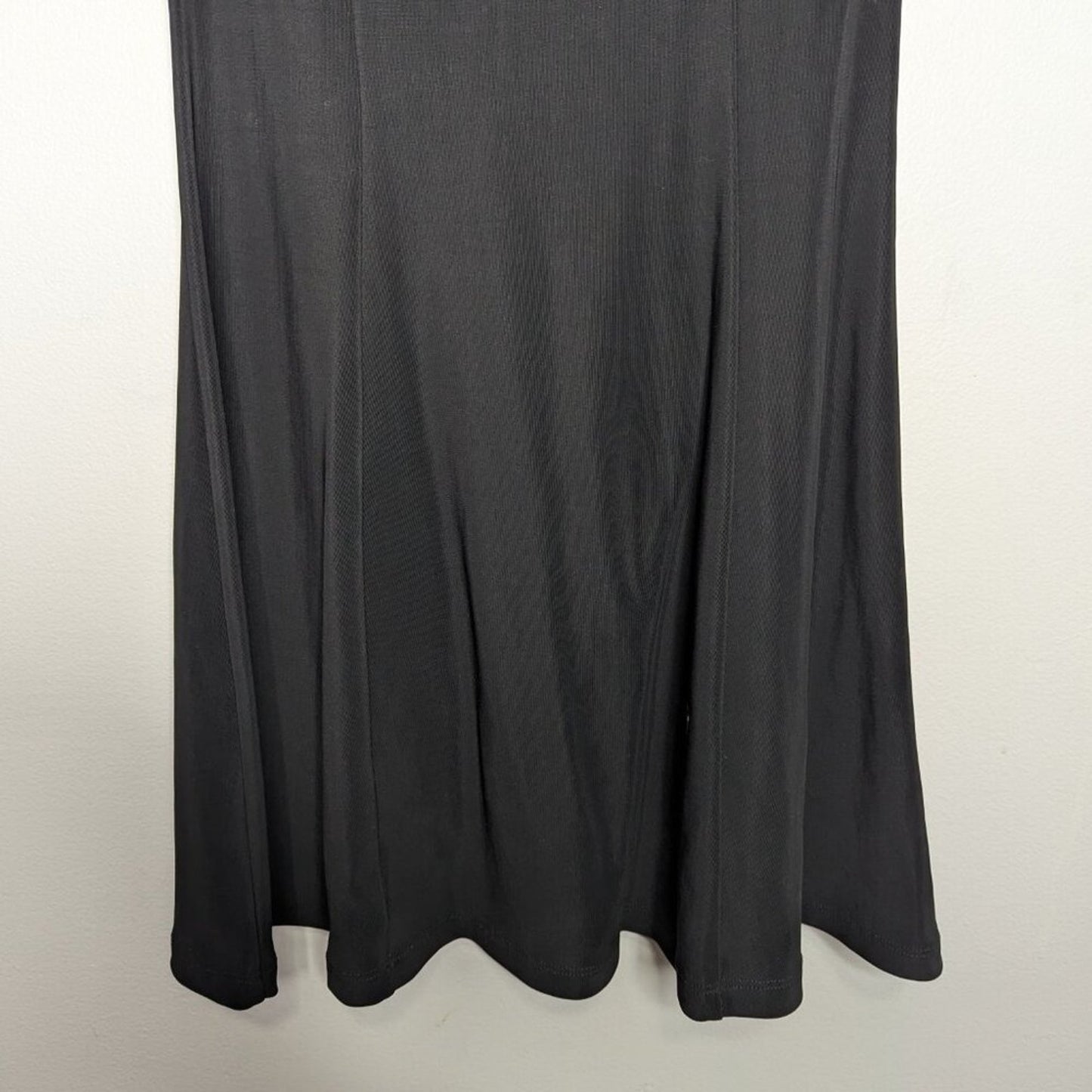 Carabella Vintage 90's Black Short Sleeve Fit And Flare Mini Dress Scoop Neck