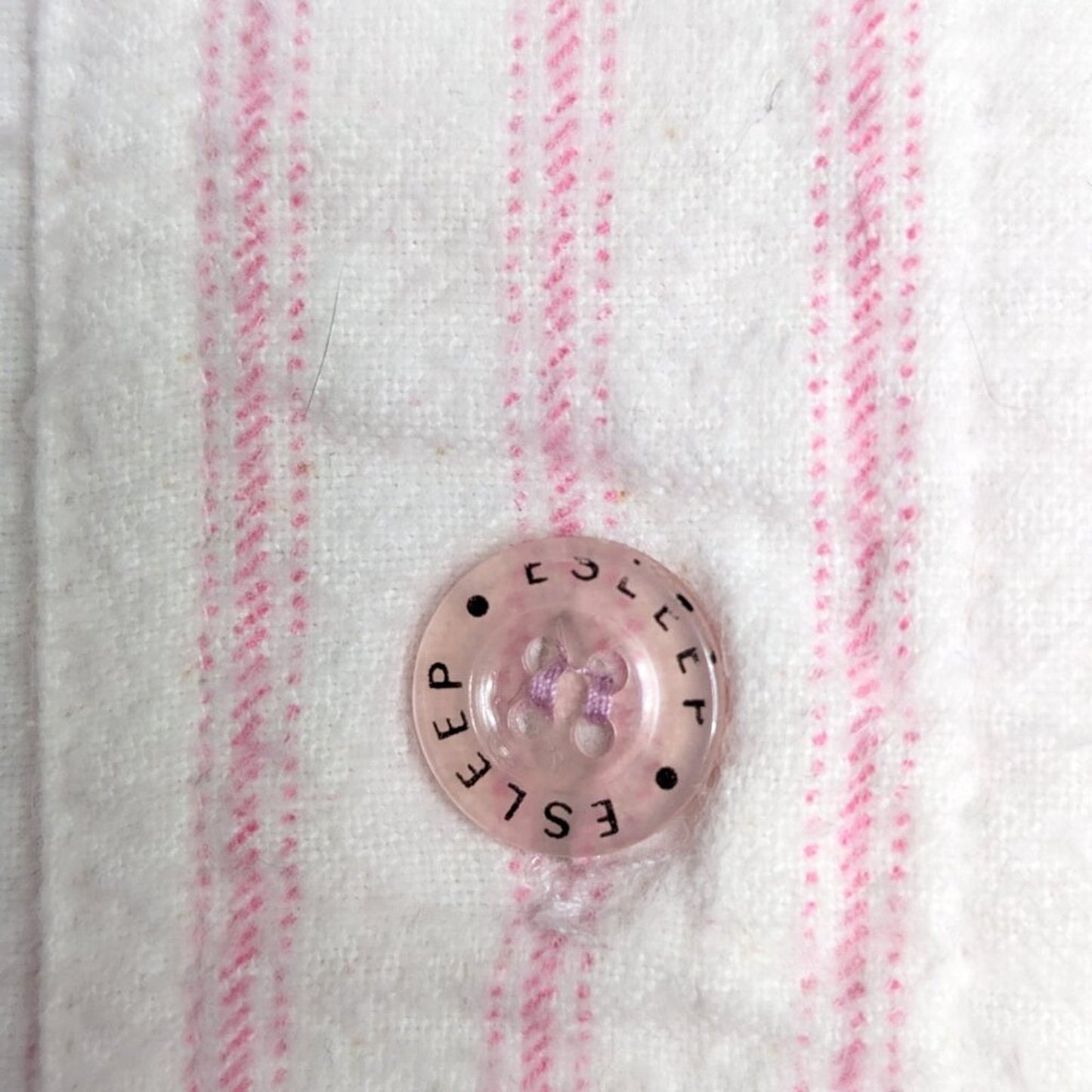 Esleep 90's Vintage Pink Baseball Jersey Flannel Sleep Shirt Graphic Print OS