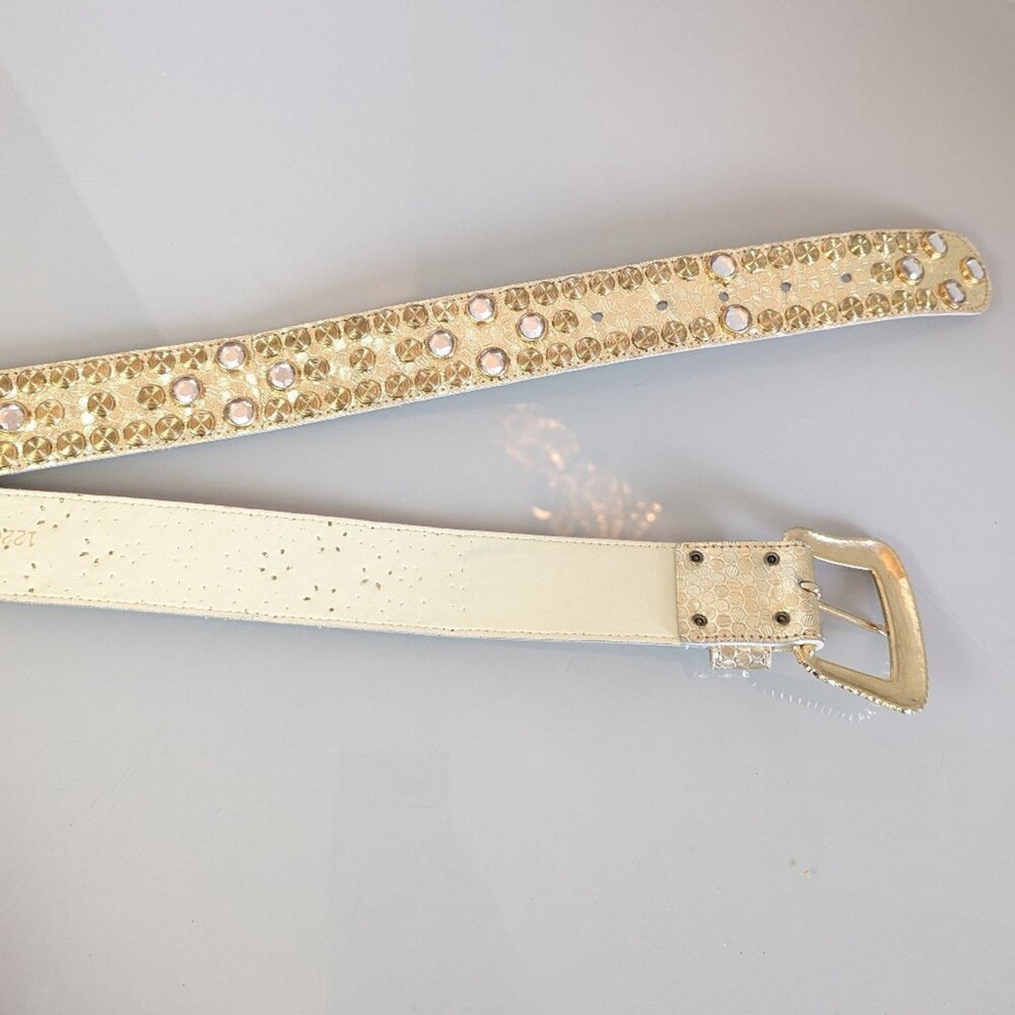 The Icing Vintage 90's Gold Studded Belt Metallic Polka Dot Rhinestones Size M