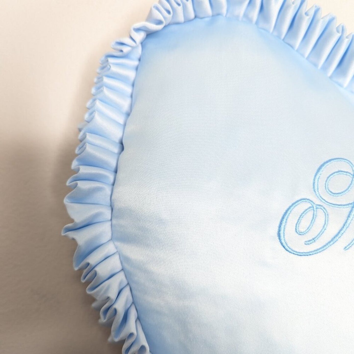 Sabrina Carpenter Light Blue Heart Shaped Short N Sweet Embroidered Ruffle Bag