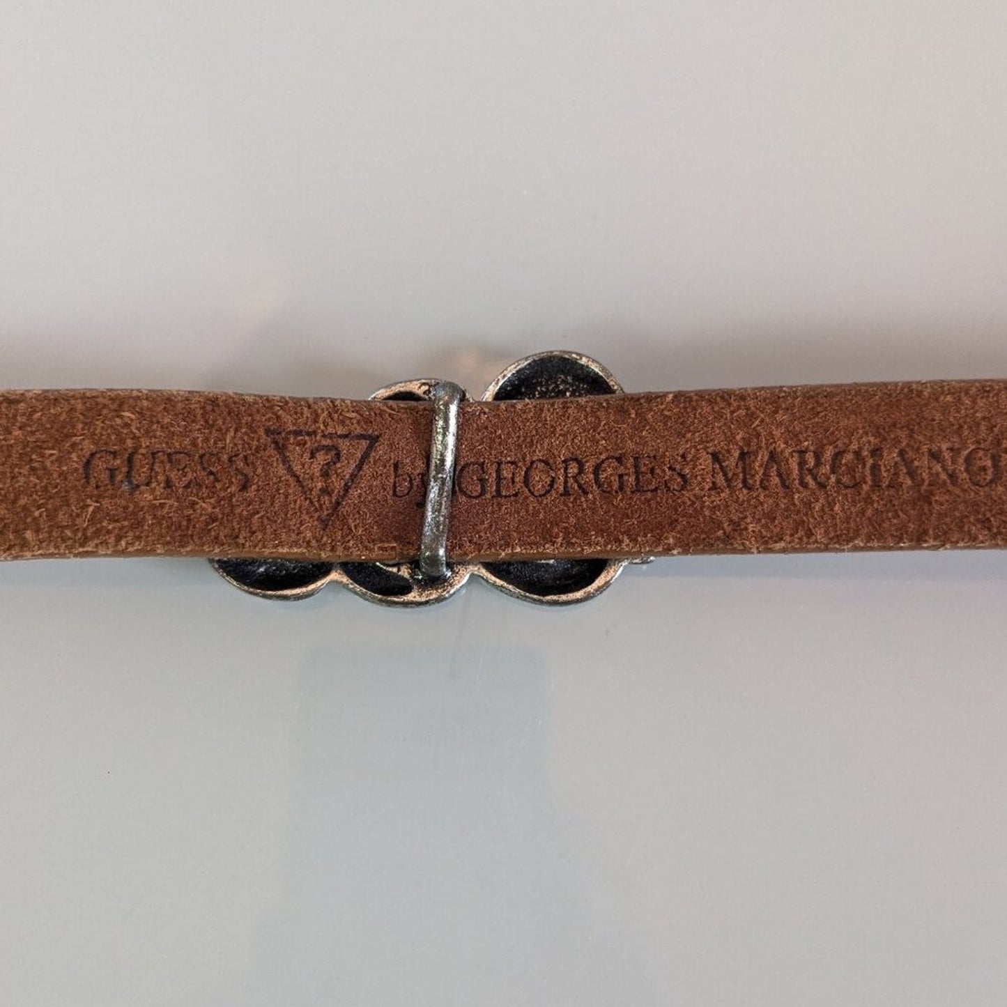 Guess Vintage 90's Brown Leather Belt Metal Cactus Snake Chili Pepper Accents