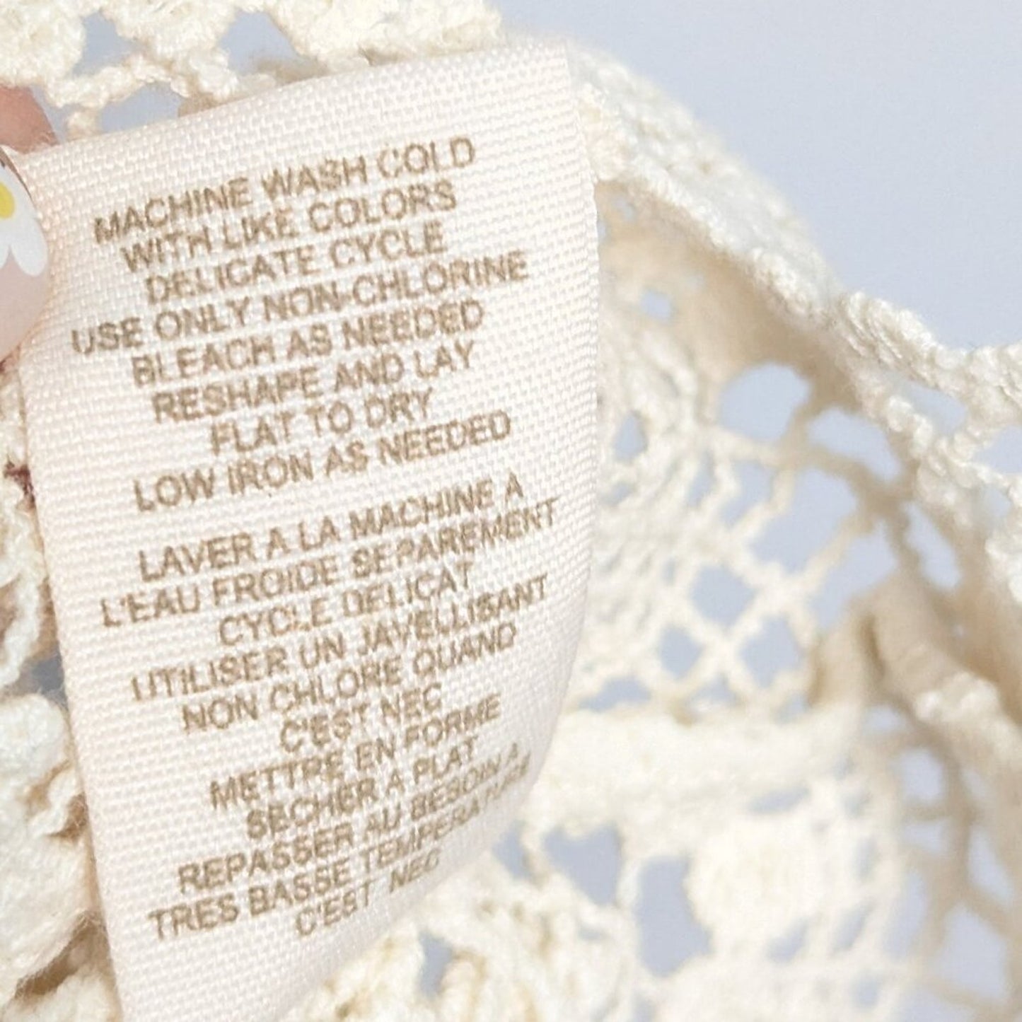 Free People Intimately Cream Crochet Lace Sleeveless Scoop Neck Tank Top Boho S