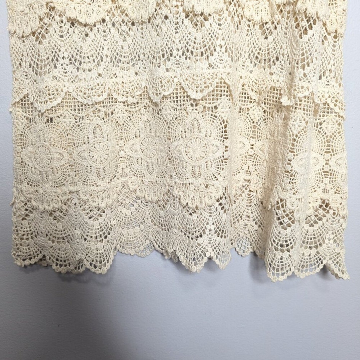 Free People Intimately Cream Crochet Lace Sleeveless Scoop Neck Tank Top Boho S