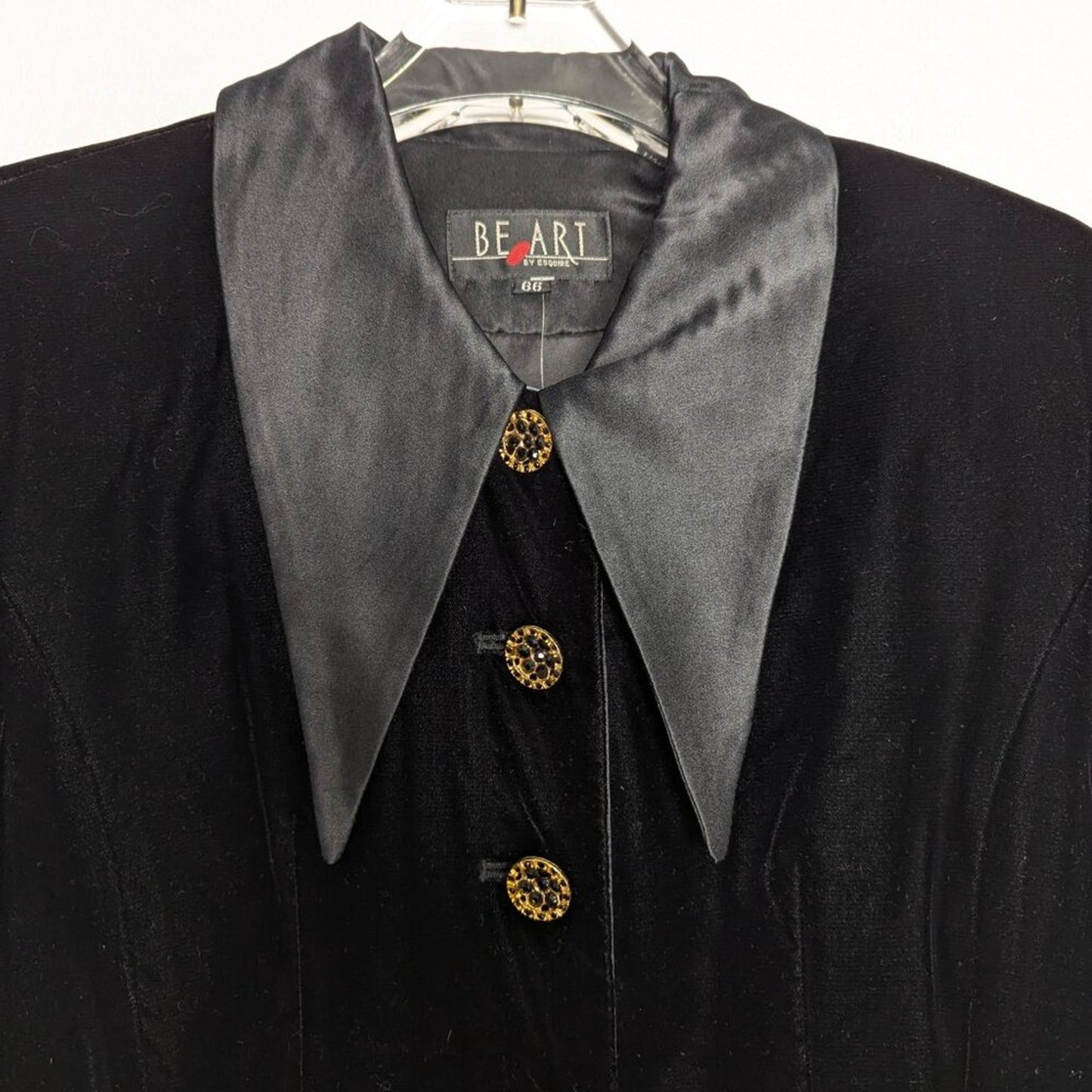 Be Art By Esquire Vintage 90's Black Velvet Wednesday Adams Style Dress Collared