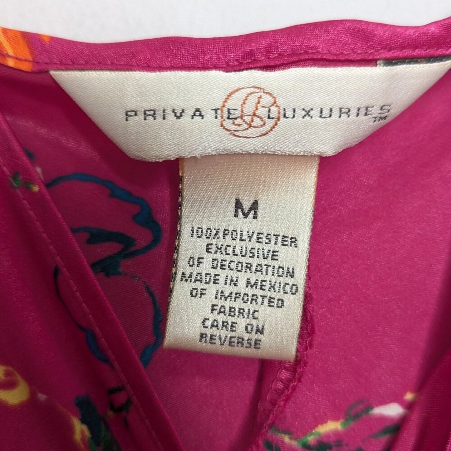 Private Luxuries Vintage Pink Slip Mini Dress Satin Floral Spaghetti Straps M