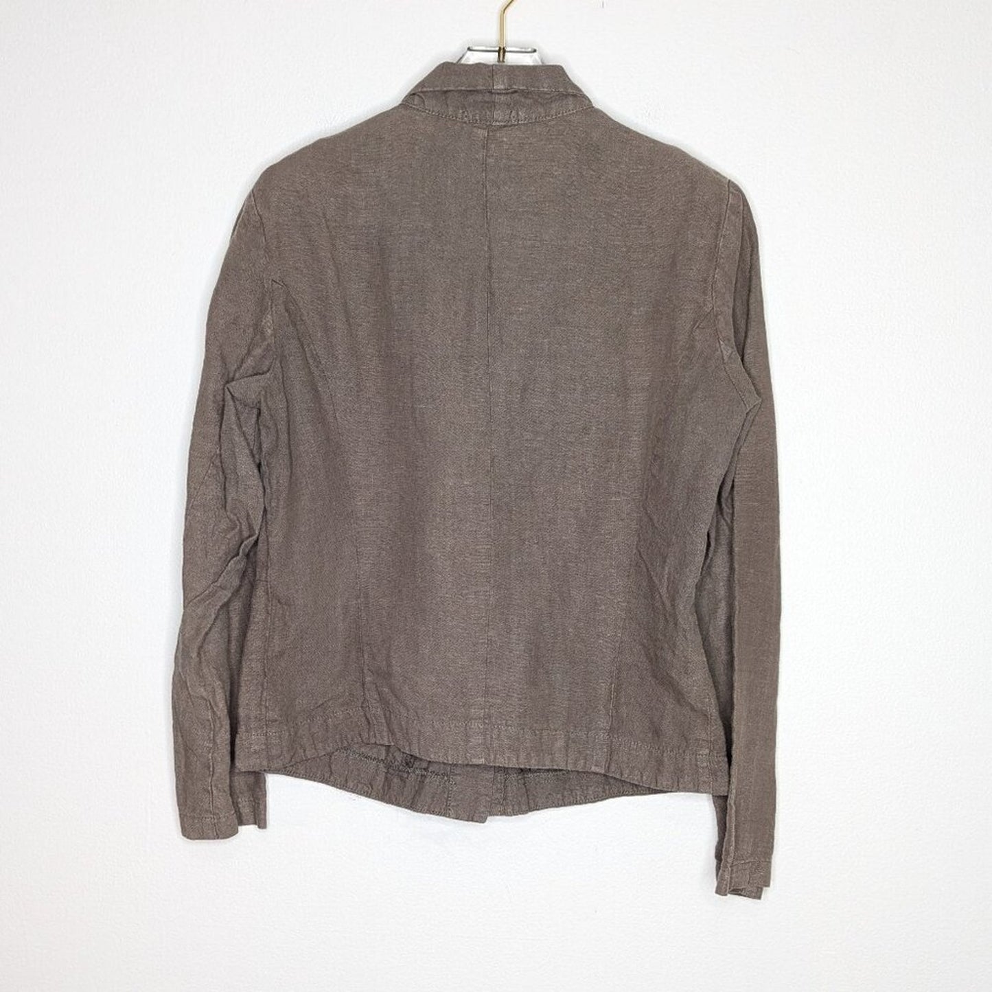 Prairie Underground Taupe Linen Long Sleeve Blazer Button Up Pockets Size M