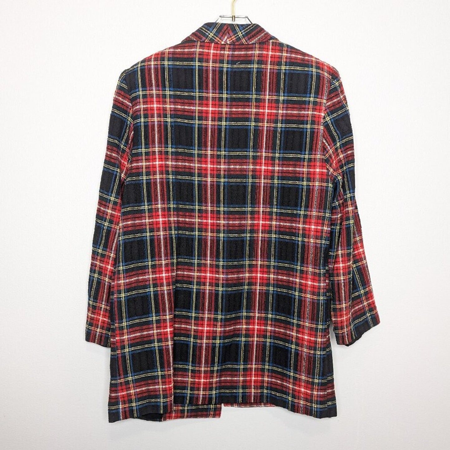 Worthington Vintage 70's Red Plaid Long Sleeve Blazer Pockets Single Button 8