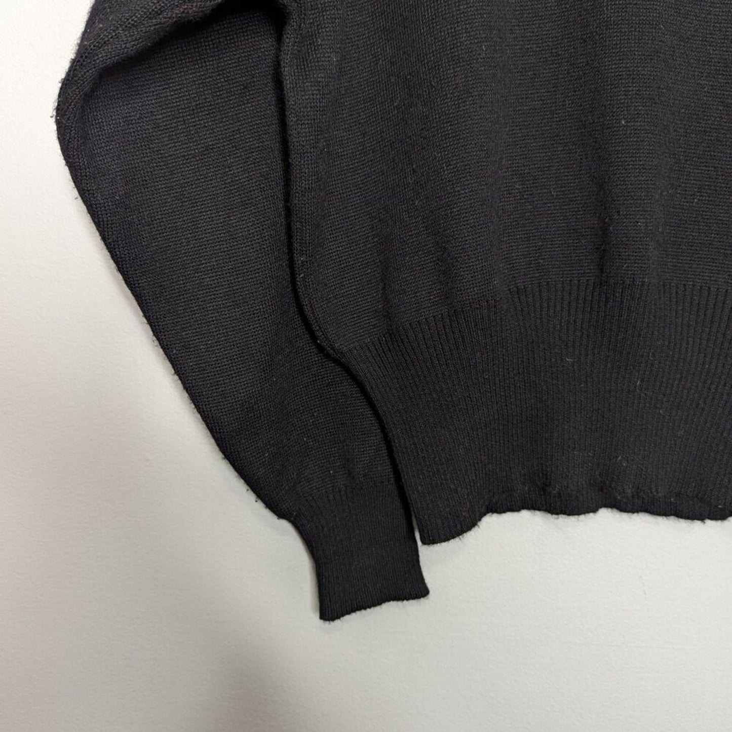 Vintage 70's Meister Black Long Sleeve Turtleneck Sweater Rhinestone Heart