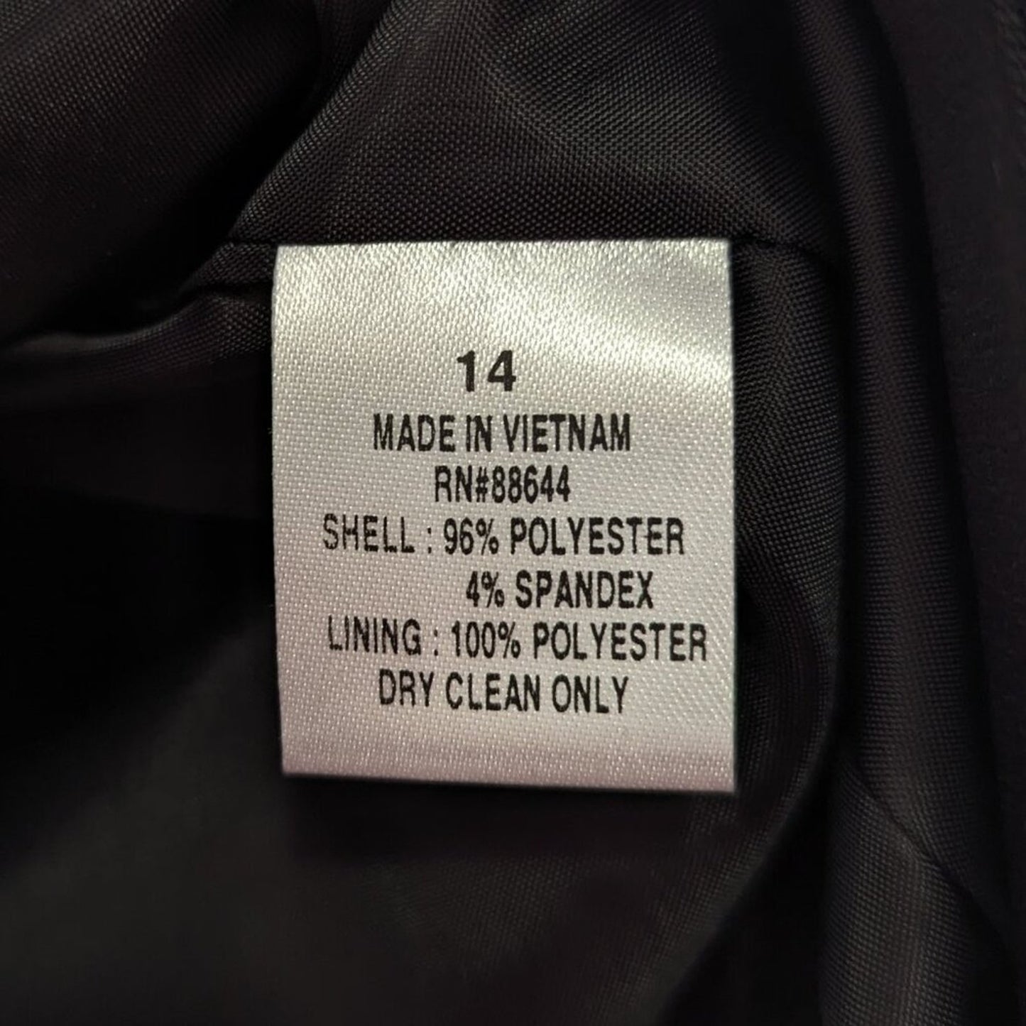 Vintage Black Tailored Fit Long Sleeve Chic Blazer Embroidered Button Up NWT 14