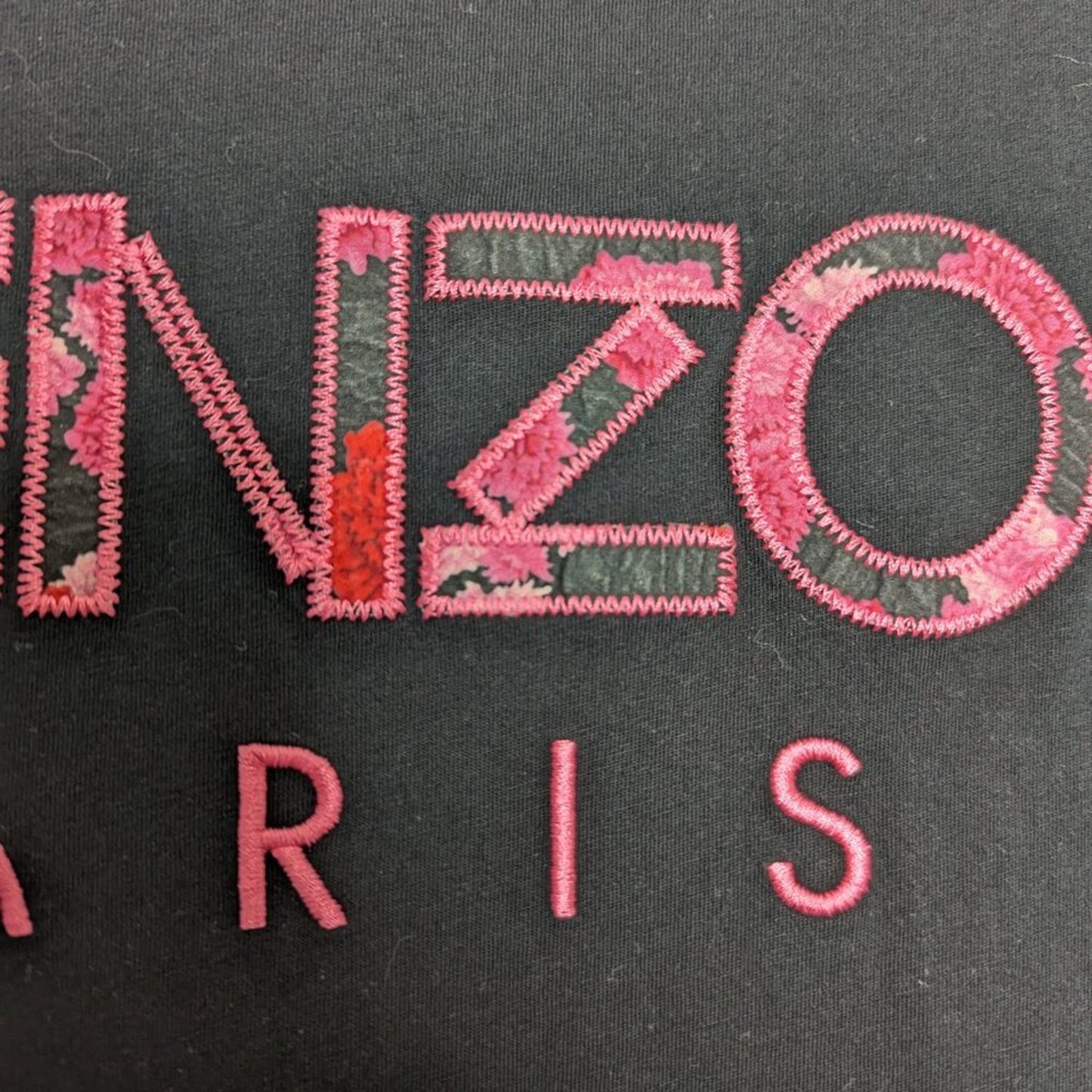 Kenzo Paris Floral Rose Logo Graphic T-Shirt Short Sleeve Crew Neck Pink