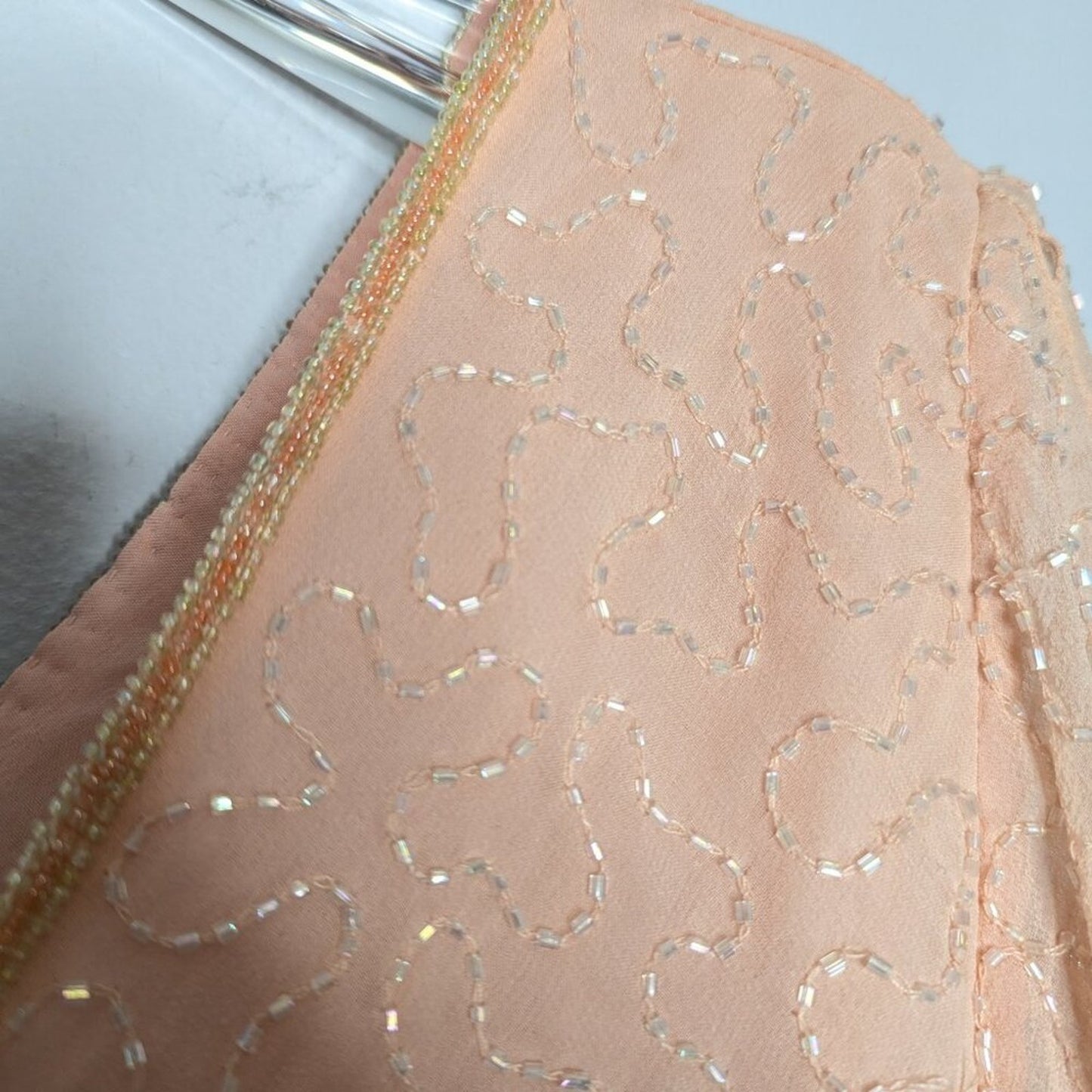 Adrianna Papell Studio Pink Short Sleeve Beaded Sequin V-Neck Evening Top 12