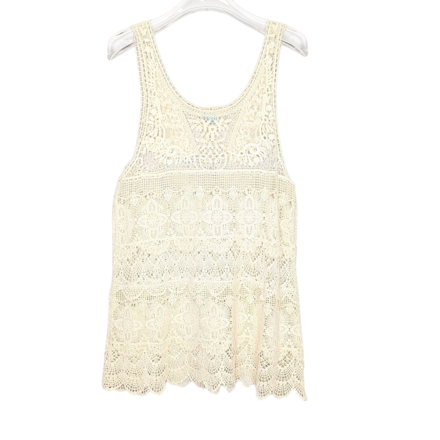 Free People Intimately Cream Crochet Lace Sleeveless Scoop Neck Tank Top Boho S