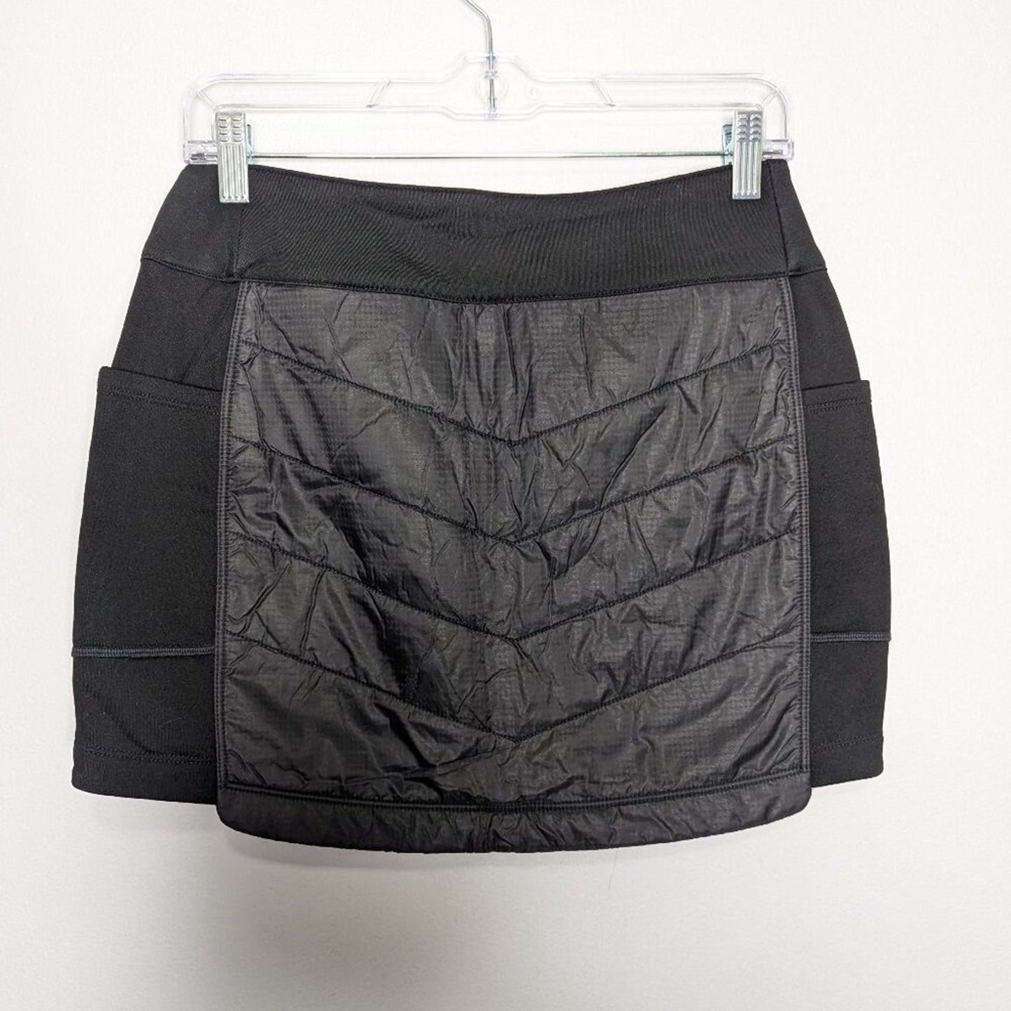 Smartwool Black Smartloft Pull-On Skirt Side Pockets Wool Lined Mid Rise Stretch