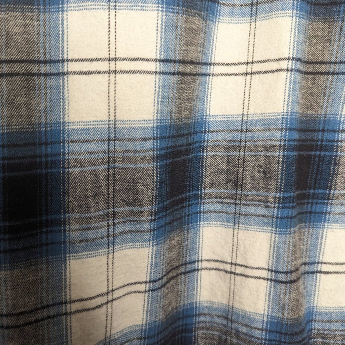 Vintage Blue Plaid Esleep 90's Baseball Jersey Flannel Sleep Shirt Long Sleeve