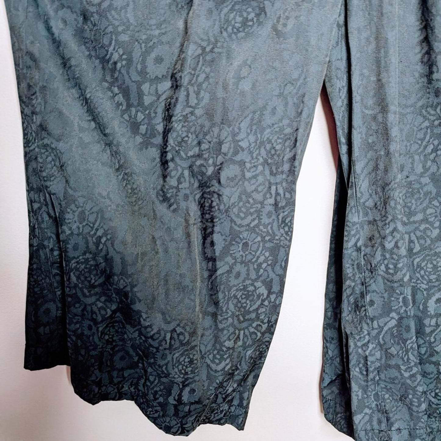 Anthropologie Ettitwa Navy Blue Floral Print Jumpsuit Short Sleeve Button Up 2