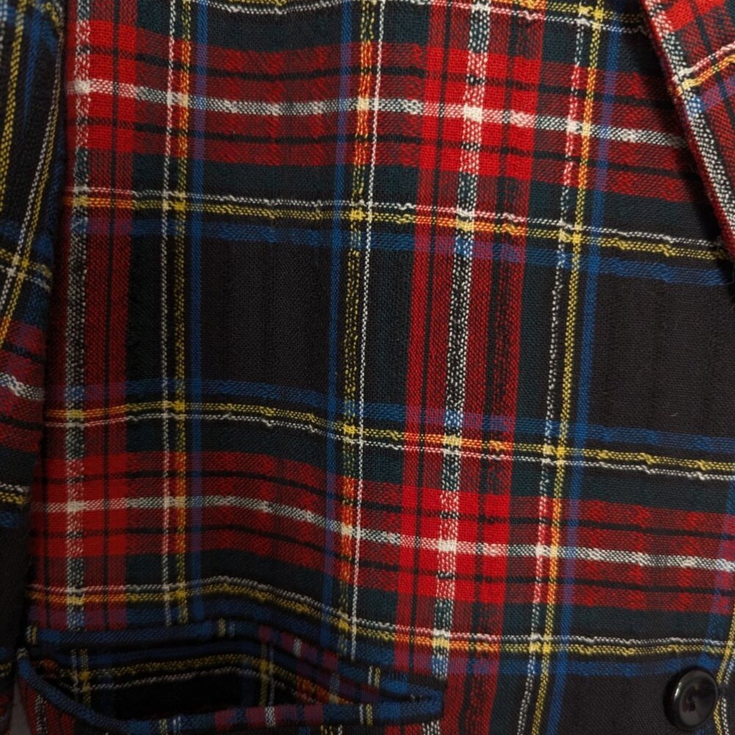 Worthington Vintage 70's Red Plaid Long Sleeve Blazer Pockets Single Button 8