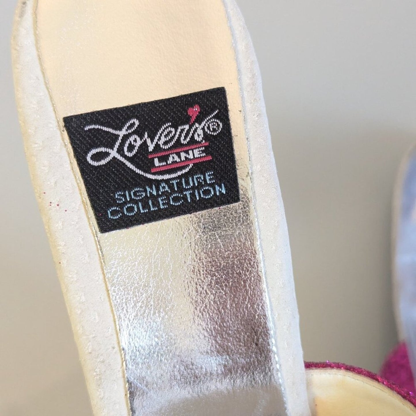 Y2K Lover's Lane Signature Collection Pink Glitter Stiletto Heels Clear Platform
