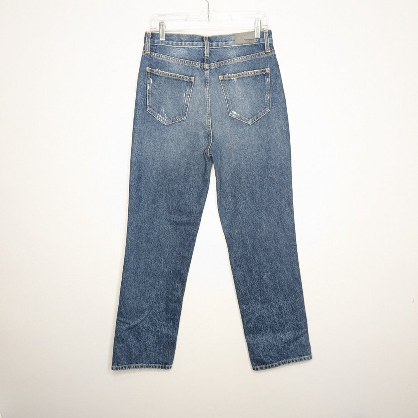 Carmar Blue Denim High Rise Straight Leg Distressed Ursula Jeans Size 29 NWT