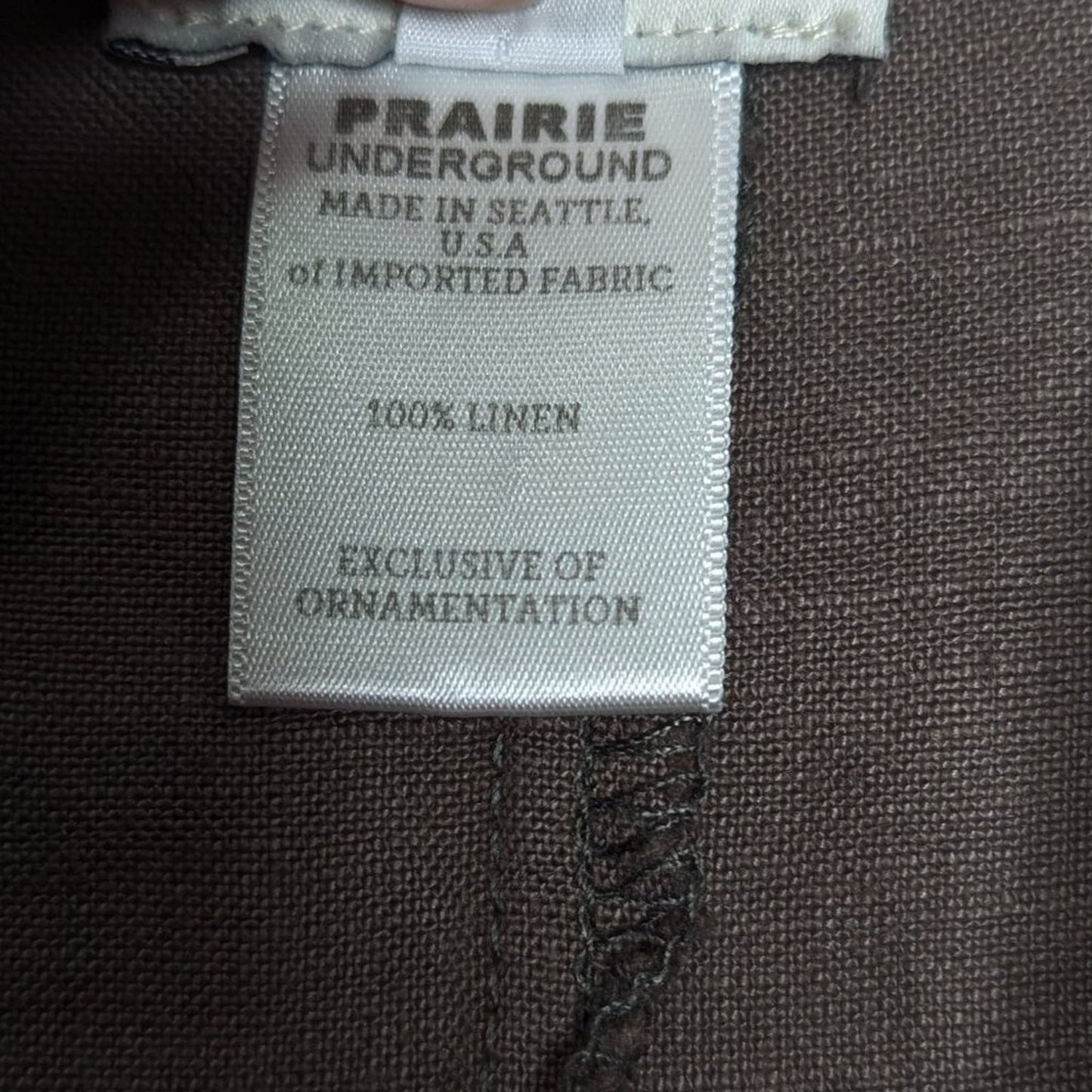 Prairie Underground Taupe Linen Long Sleeve Blazer Button Up Pockets Size M