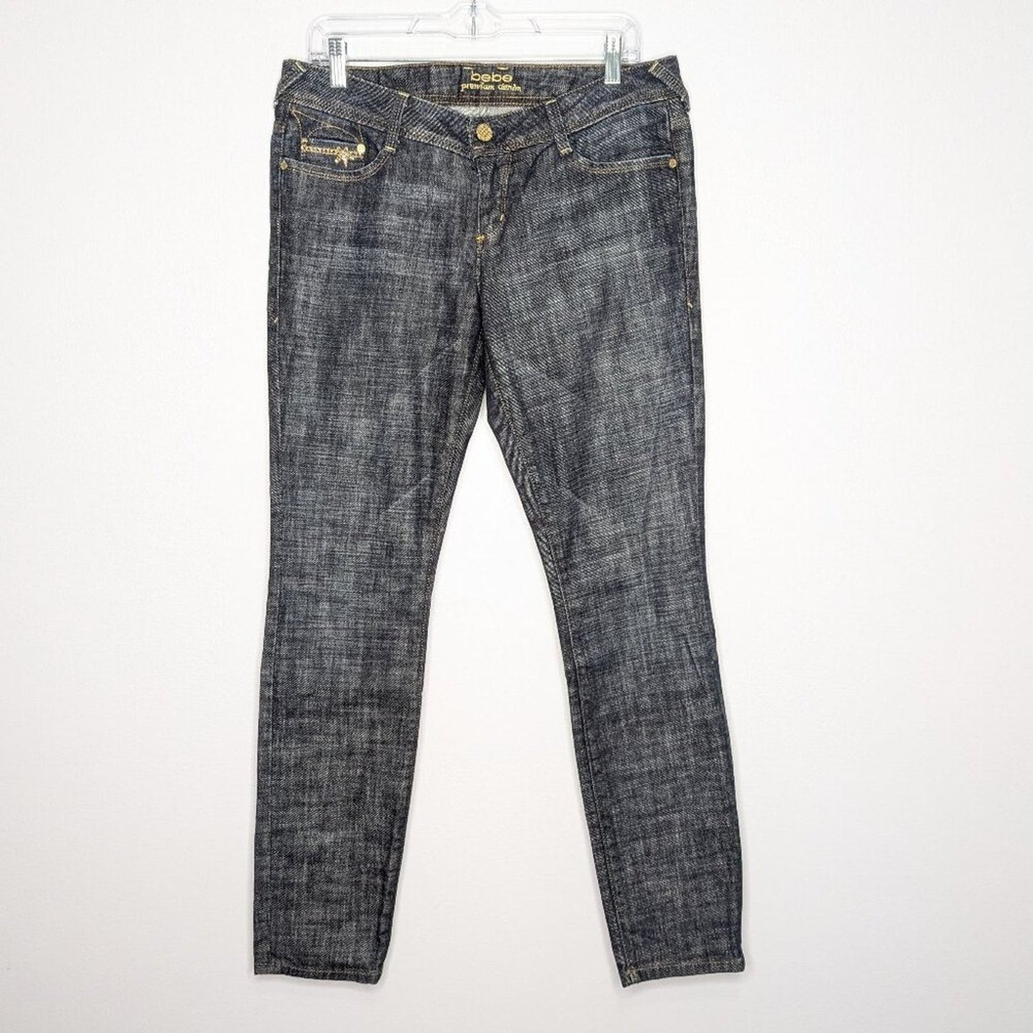 Bebe Vintage Y2K Blue Denim Charlotte Jeans Cosmo Star Embroidery Low Rise 31