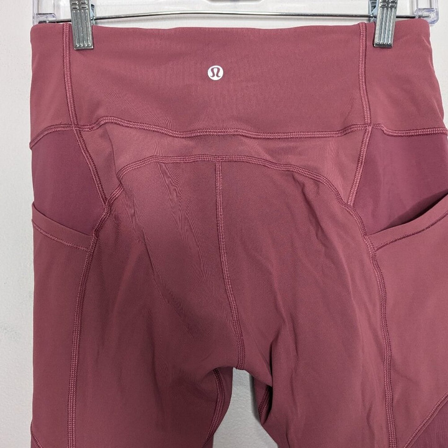 Lululemon All The Right Places Crop II 23" Rose Pink Stretch Soft Pockets Size 8