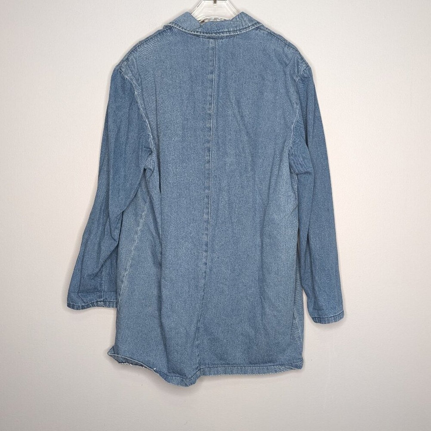 Vintage Blue Denim Long Sleeve Rhinestone Studded Blazer Gabby And Claudia M