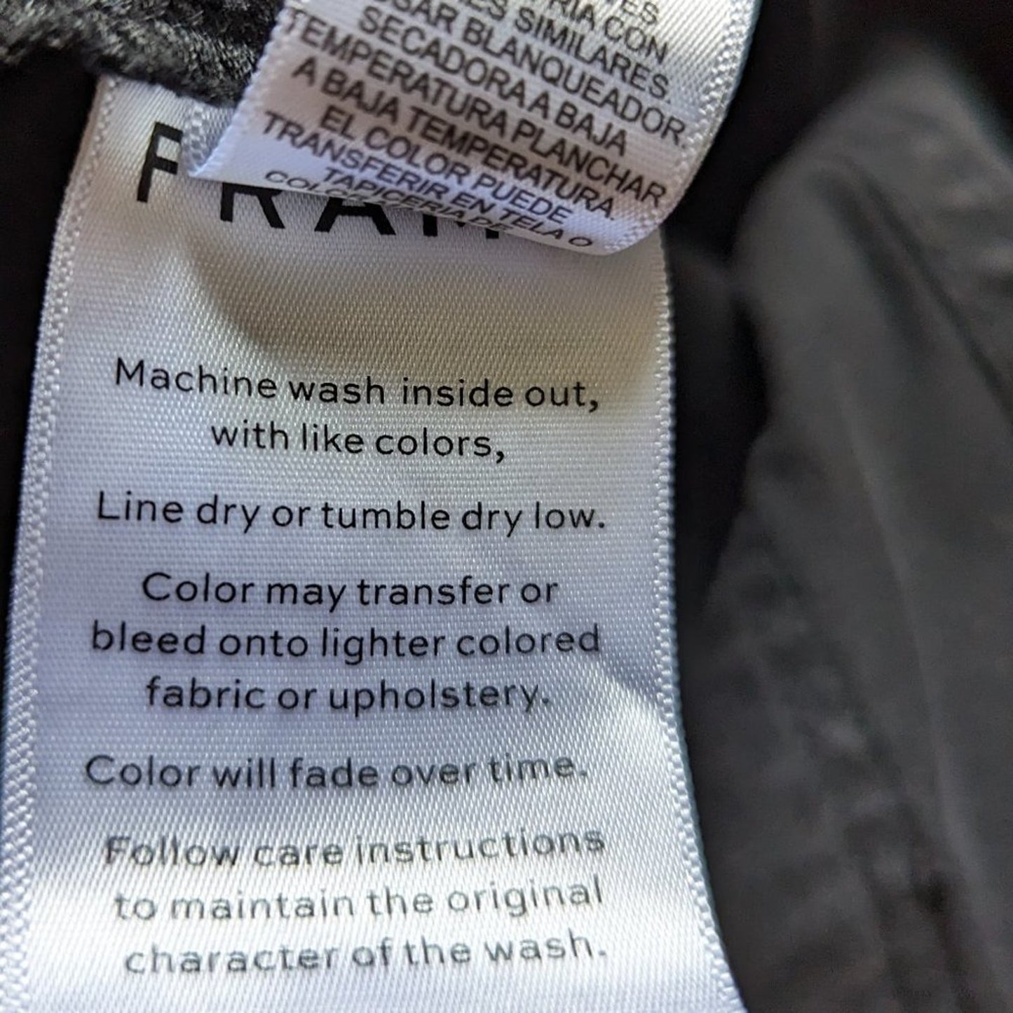 Frame Washed Black Banded Bottom Trapunto Moto Pant Anke Zip Relaxed Fit Size 30