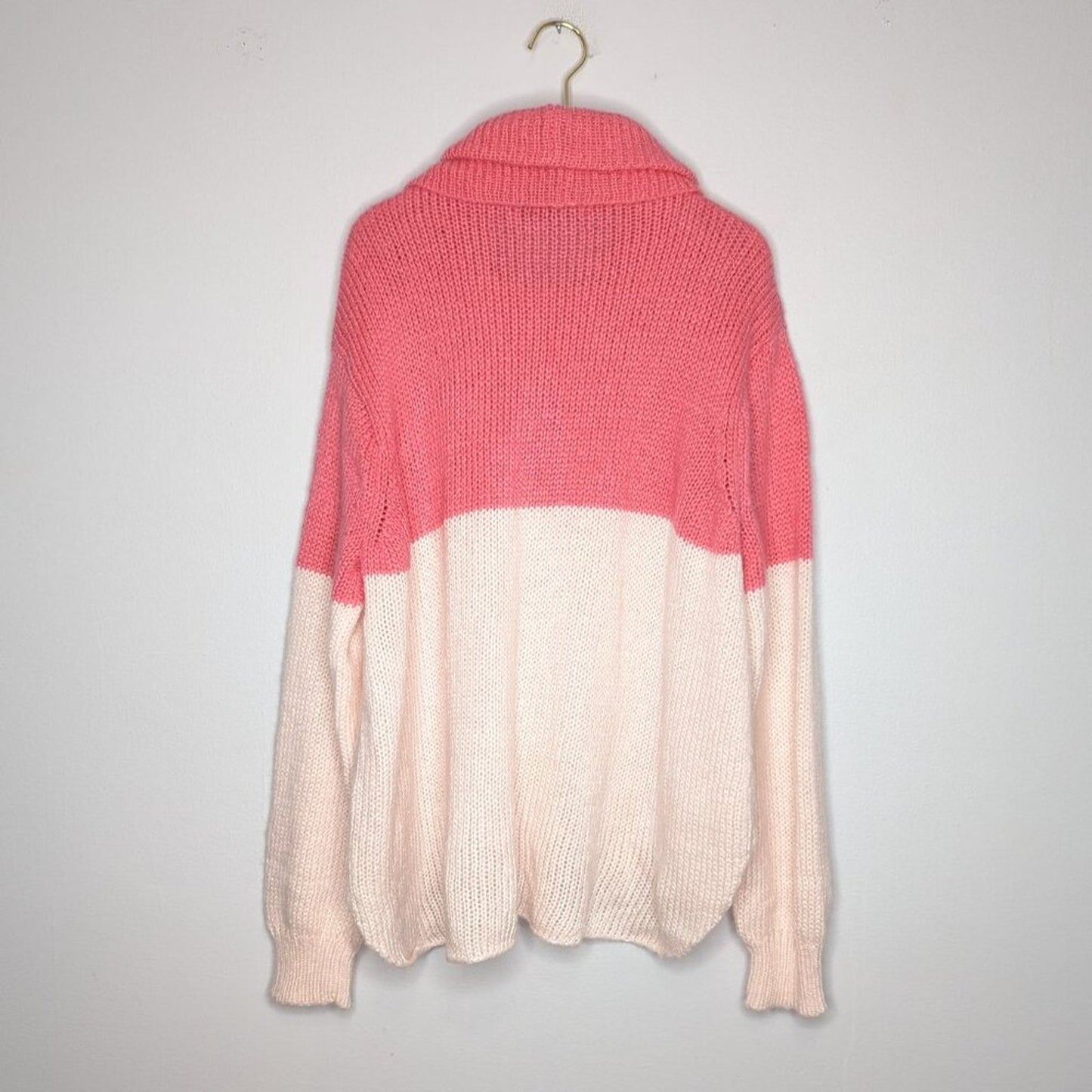 Wooden Ships Pink Long Sleeve Snow Knit Sweater Cowl Neck Pullover Size M/L